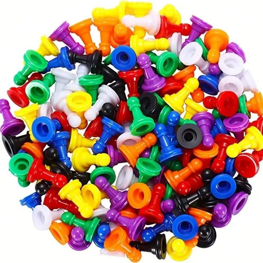 10/50/100pcs Colorful Plastic Game Pieces - Tabletop Markers, Suitable For Board Games, Game Accessories, Family Gatherings, Game Rooms And Backyard Board Game Accessories (Random Colors) - Multicolor - View 1