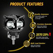 Faros de coche de búho, faros de motocicleta, focos LED de doble color amarillo y blanco, luces antiniebla para asistencia de conducción, UTV de coche, - versión prémium - Ver 7
