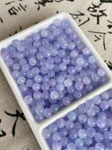 100 piezas de cuentas de vidrio de 6mm con acabado imitación jade en colores caramelo, material: vidrio, perfecto para hacer pulseras y collares