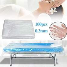 100pcs/Pack Disposable Transparent SPA Massage Therapy Bed Sheets, Waterproof Beauty Bed Cover, Table Cloth - Multicolor - View 1