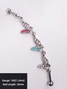 1 Stück Titan-Stahl Ohrknorpel Piercing Schmuck, rosa Schmetterling, Herz, Zirkonia Stern, Buchstabe, Hase, Engel, Pfirsich Herz Charm