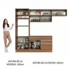 Mueble De Cocina Completo Rustic Glamy Madesa 270cm - Marrón - Ver 5