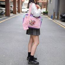Kawaii Ita Bag Japanese School Bag Cute Tote Bag Large Shoulder Anime Heart Purse - Dây đeo màu hồng - Xem 3