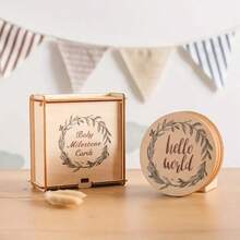 Baby Grundausstattung Baby Zubehör Holz Baby Monatsmeilen Karten mit Ankündigungsschild Schwangerschaft und Baby Shower Geschenke für Jungen und Mädchen Neugeborenen Fotografie Requisiten Neugeborenes Baby Mädchen Neugeborenes Baby Jungen Weihnachtsgeschenke
