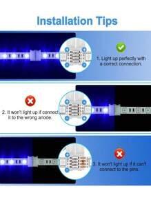 10 paquetes de conectores de tira de luz LED de 4 pines de 10 mm sin soldadura, sin cable, adaptador de terminal de empalme para tiras multicolor SMD 5050. Conectores de luz LED sin soldadura, sin cable, para extender o empalmar fácilmente tiras multicolor de 4 pines de 10 mm