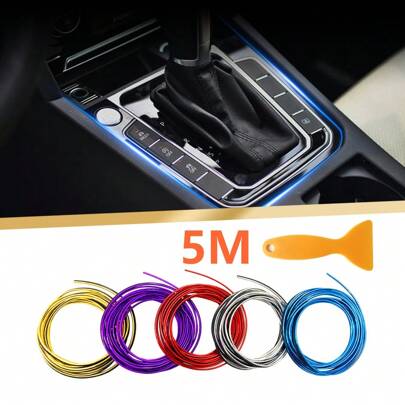1 件 5 米汽车内饰装饰条，电镀仪表板/中控台缝隙填充物，创意改装，多色可选，可定制适合所有车型