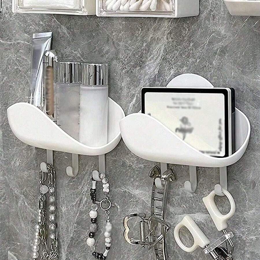 1pc Cloud-Shaped Adhesive Soap Dish Holder, Bathroom Wall Mounted Soap Storage Rack