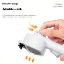 1 Stück drehbarer, einstellbarer Haustier-Bürste, Dual-Funktion zum Entwirren & Enthaaren, Ein-Klick-Haarentfernung, Edelstahlklingen mit abgerundeter Spitze, hautfreundlich, praktisches Pflege-Werkzeug für Haustiere, geeignet für alle Haustierrassen, Katzen & Hunde