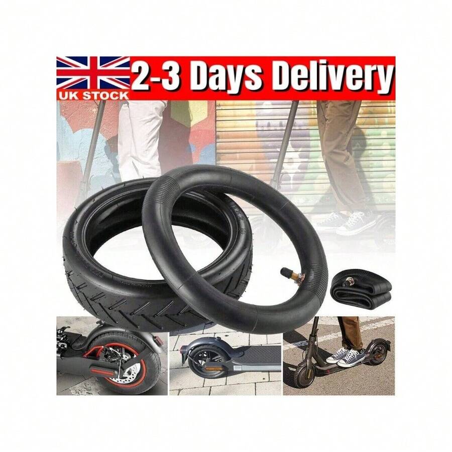 Xiao/Mi M365 Electric Scooter Replacement Tyre & Inner Tube Set - 8.5x2 Inches High-Quality Rubber Tires - Enhanced Thickness For Durability - Front/Rear Wheel Compatible - Easy To Install - 1 x 8 1/2X2 Straight Nozzle Inner Tube+ 1 x 8 1/2X2 Tyres - View 1
