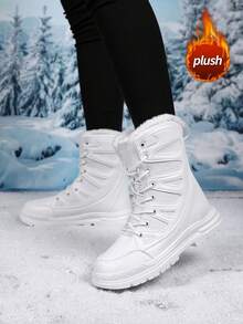 Women's Snow Boots, Anti-Slip, Waterproof, Outdoor Climbing, Thick Warm Winter Shoes - White - View 4