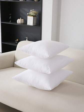 1pc White Modern Home Pillow Core, Durable And Affordable Brushed Cloth Polyester Material, High Stretch Cotton Filling, Soft And Comfortable, Sofa Cushion Core Living Room For Home Use, Suitable For Living Room, Room Decoration, Bedroom, Car, Christmas, Outdoor.