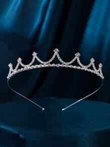 1 件精致复古新娘头饰，镶嵌水钻，森系金叶花环头饰，皇冠表演发饰，适合日常着装、派对、舞会、摄影，是送给女孩的理想礼物