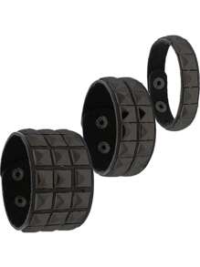 Xiacheng 1/3 Pcs Punk Rock Studded Bracelet Set Spiked Leather Cuff Bracelet For Men Women 80s Wristband Emo Bracelet Adjustable