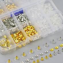 1 盒 400 件 6 毫米耳塞、蝴蝶扣金属耳钉、DIY 耳环和耳钩材料
