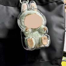 1pc Doll Case, Transparent Hanging Storage Case, Plastic Case. Suitable For: Plush Toys, Ceramic Ornaments, Doll Accessories (Not Including Dolls, Hanging Buttons Randomly Distributed), Valentine's Day Gifts, Christmas Party Gifts