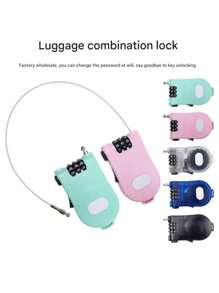 升级版可伸缩钢丝绳缆锁，适用于旅行包、车罩、雪橇和摩托车头盔。 - 彩色 - 查看 2