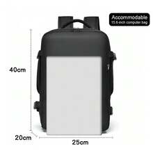 40x20x25cm Carry On Luggage, RyanAir Travel Backpack, 14 Inch Laptop Backpack For School, Office, Outdoor, Travel, College, Primary/Middle/High School, Work, Business, Commuting, Sports, Airline Approved Cabin Backpack, Essential Travel Items - 黑色 - 查看 6