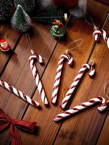 6 đồ trang trí kẹo que Giáng sinh - Mặt dây chuyền trang trí cây thông Noel lễ hội, đồ thủ công kẹo que, phụ kiện vòng hoa tự làm và đồ dùng cho bữa tiệc ngày lễ, Giáng sinh - Nhiều màu - Xem 4
