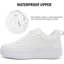 MEMON Womens Fashion Sneakers,Lace Up Platform Sneakers,Lightweight Casual Sneaker,Walking Sport SneakersChristmas - 白色 - 查看 11