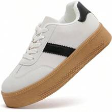 MEMON Womens Fashion Sneakers,Lace Up Platform Sneakers,Lightweight Casual Sneaker,Walking Sport SneakersChristmas - Whiteme25011 - 查看 1