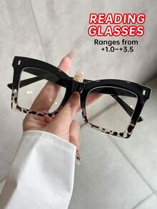 1pc/4pcs New Stylish Exaggeration Oversized Popular Design Women Reading Glasses 6 Diopter Options, +1.0 To +2.5Magnification, As Office, Reading, Gift For Parents, Holiday Gift, Daily Life - trong suốt - Xem 22
