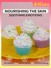 4 件蛋糕浴盐球 - 含天然精油的浴球淋浴蒸汽机 - 滋润肌肤，缓解压力 - 送给她、妻子、女朋友、母亲和孩子（男孩和女孩）的理想礼物。 - 4pcs-cake - 查看 9