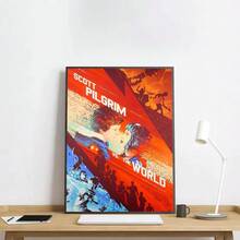 1pc/3PCS Wall Arts Posters Optional Frame Wall Decor,Room Decor Vintage Pop Retro Movie Scott Pilgrim VS The World Poster High Definition Art Waterproof Home Living Room Bedroom Bar Aesthetics Decoration