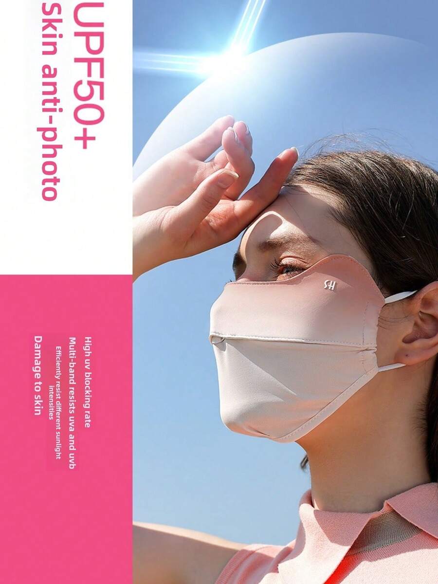 1 chiếc khẩu trang chống nắng mùa hè phối màu gradient, chất liệu lụa băng 3D thoáng khí, thích hợp cho hoạt động ngoài trời, đạp xe, bảo vệ mắt và má khỏi tia UV.