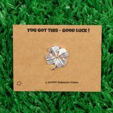 1PC/3PCS Good Luck Four-Leaf Clover Keepsake Token, Clover Lucky Charm With Card, Gift Card With 'YOU GOT THIS - GOOD LUCK! ' Message