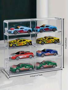 1/2/4pcs- Car Model Storage Display Box With Dustproof And Transparent Design, Toy Parking Space Display Rack Display Cabinet, Transparent Storage Box That Can Be Installed On The Wall, Suitable For Family Bedroom, Living Room, Office Decoration And Gifts.