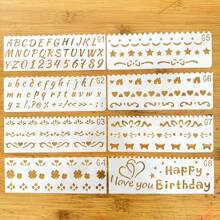 8pcs Numeric & Alphabet Long Strip Painting Template Handmade DIY Craft Mold - White - View 7