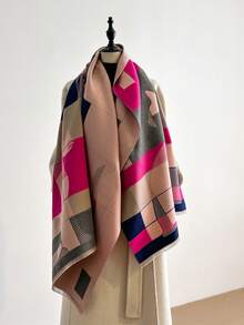 1 chiếc khăn choàng cổ ấm áp bằng vải cashmere giả jacquard họa tiết mèo tối giản, thích hợp cho phòng có máy lạnh, khăn choàng cổ đa năng thời trang cho mùa thu/đông dành cho nữ, khăn choàng mùa đông cho trang phục - Nhiều màu - Xem 15