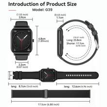 Hwagol 1.83英寸高清智能手表，220mAh电池，男女通用（可通话/拨号），健身追踪器，内置100多种运动模式，睡眠监测，活动追踪，兼容iOS/安卓系统，钢/硅胶双表带，母亲节礼物 - 玫瑰粉鋼帶+矽膠 - 查看 3