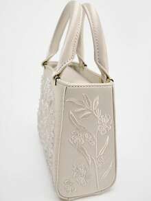 Women's Mini Handbag - Satin Pearl Bag, Women's Chain Shoulder Bag, Fashionable Small Handbag, Women's Luxury Designer Purse - White - View 6