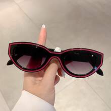 Vintage Women's Cat Eye Fashion Glasses  Line Decorative Frame Men's Decorative Glasses Vacation Casual Versatile Glasses - 黑白線-黑色 - 查看 7