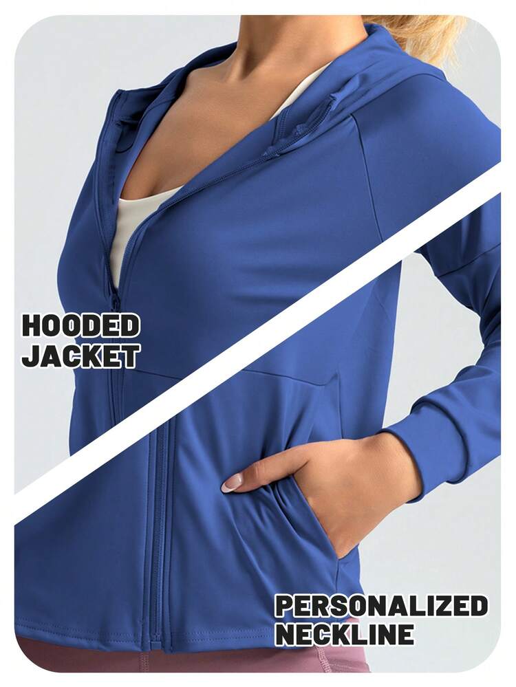 女士宽松连帽外套，适合户外活动、旅行、休闲穿着、聚会、办公室、健身房等场合。 - 霧霾藍 - 查看 7