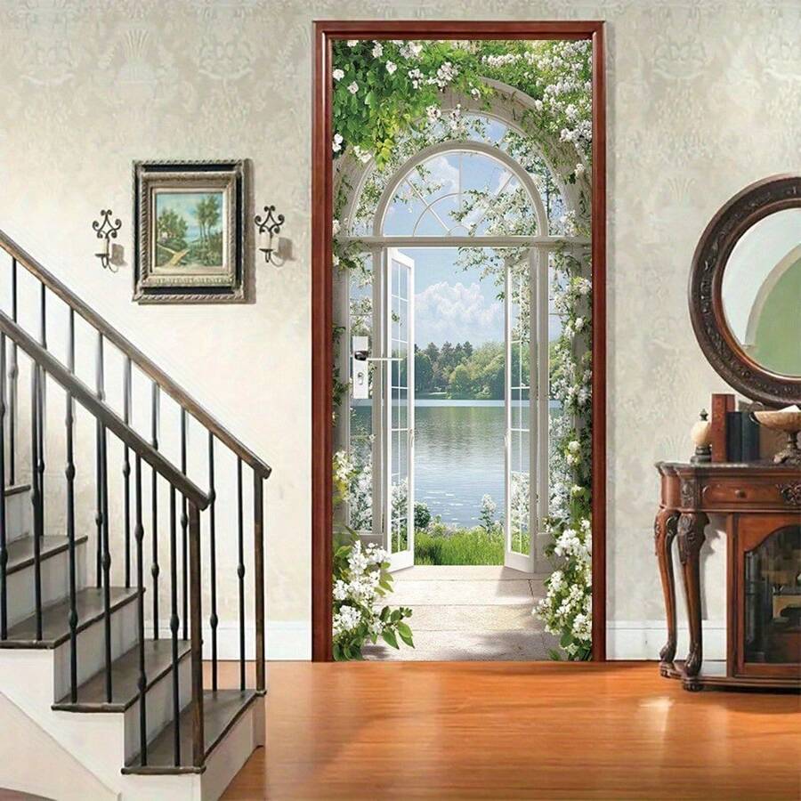 1/2 件活力阳光与花卉自粘墙贴 - 客厅、卧室、办公室装饰 | 现代抽象艺术壁画家居装饰房间装饰 - 彩色 - 查看 1