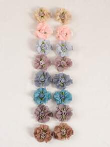 16 件婴儿发夹花朵风格情人节