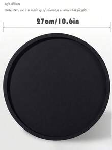 Khay phòng tắm bằng silicon 3 kích cỡ, khay trang điểm tròn, giá để đồ trên mặt bàn bếp, giá để xà phòng trang trí, khay trang trí để nước hoa, nến, cây cảnh (màu đen) - màu đen - Xem 14