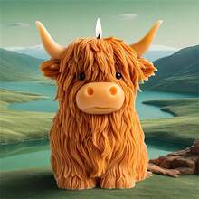 Khuôn nến silicon Highland Cow - Hình động vật dùng cho đồ thủ công DIY, nhựa và trang trí nhà nông, bền và dễ vệ sinh, hoàn hảo cho nến thủ công và trang trí nhà cửa, vật dụng làm nến, mẫu thủ công, bề mặt nhẵn, khuôn đất sét - trắng - Xem 2