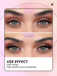 Ouye3 Fox Slant Flying False Eyelash Half Eyelash Thick Curling Fiber 10 Pair Set Eyelash