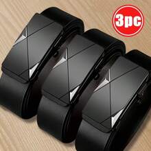 1条时尚男士皮带，配有自动扣，高端设计，适合年轻和中年男士，夏季、校园休闲、商务场合，可作为男友、丈夫、父亲等男士礼物，日常穿着，时尚百搭，适合青少年、户外、度假、运动、旅行、街头、波西米亚风、复古秋季、万圣节等秋冬季配饰，也适合青少年、青年、男士，休闲、户外、运动、度假、毕业礼物、生日礼物、日常穿着。