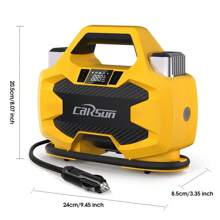 Carsun Tire Inflator Portable Air Compressor Portable Cordless Mini Air Pump With 5 Nozzle Adapters Inflater150PSl Portable Inflatable Pump Fast Inflation And Auto Shutoff Function Tires Pump For Cars Motorcycles Bikes Balls-Car Accessories,Yellow