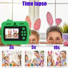 Aparat do natychmiastowych zdjęć dla dzieci, aparat cyfrowy dla dziewczynek i chłopców, prezenty świąteczne i urodzinowe z rolkami papieru i kolorowym długopisem, aparat natychmiastowy dla dzieci, idealna zabawka do zdjęć podróżnych, rozwijająca kreatywność i zabawę, aparat zabawkowy