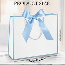 3/6/12 Thank-You Gift Bags With Handles 11.8x10x4 Inches, Ribbon Gift Packaging Bags, Shopping Bags, Welcome Bags, Bridesmaids, Baby Showers, Mother's Day Graduation Ceremonies, Weddings, Housewives, Birthdays, And Bow Ties As Gifts In Return