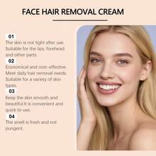 敏感肌肤专用面部脱毛膏 50 克，温和不刺激，清爽柔软，富含椰子，适合所有肤质