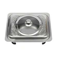 4pcs Chafer Pan Food Buffet Trays With Lid - Rectangular Chafing Dish Trays Buffet Tray Chafing Dish Food Warmer Rectangular Food Plate Stainless Steel - Silver - View 10
