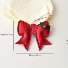 3pcs Christmas Mini Santa Claus, Snowman, House Decor, Random Style - Red & Green Bow Ornaments, Christmas Tree, Home Holiday Decor, No Battery Needed, Handmade Fabric Crafts, Seasonal Gift, Holiday Atmosphere Accent