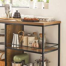 SVW18-F, Serving Trolley Kitchen Trolley Cart Mobile Kitchen Shelf Kitchen Storage Trolley With 5 Shelves - Brown - View 8