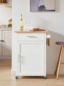 SoBuy FKW102-WN, Kitchen Trolley Cart Kitchen Storage Trolley Kitchen Cabinet Cupboard - White - View 1